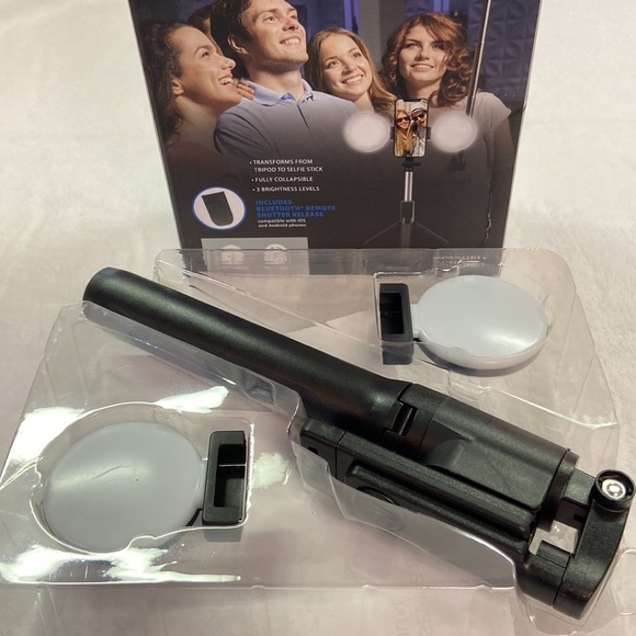 Brookstone 2-in-1 Wireless Selfie Ring Light Kit New, Unused - Picture 2 of 9